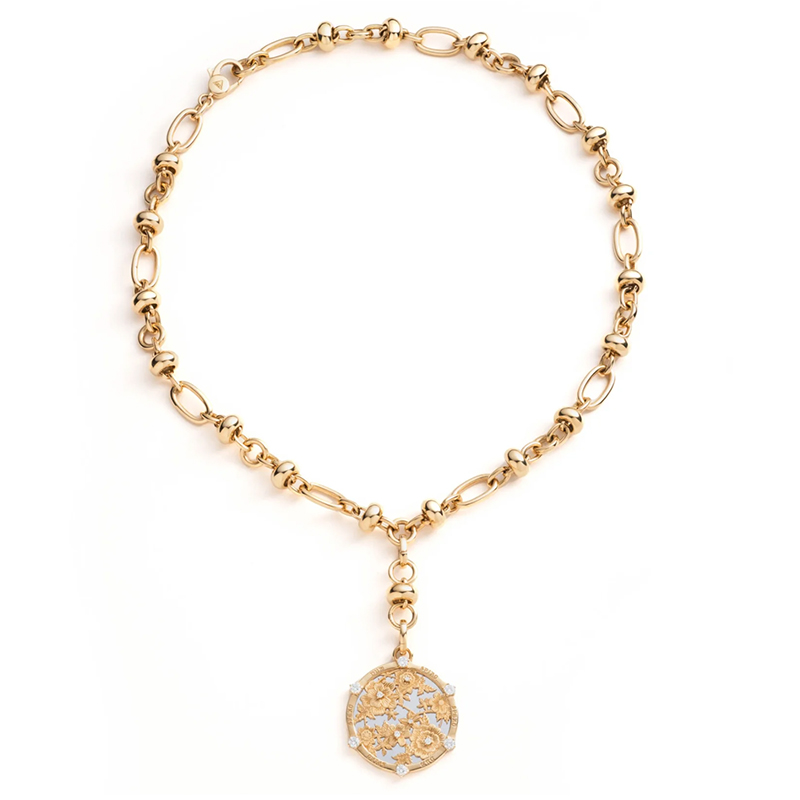 Foundrae Floral Screen Resilience Large Medallion and Chain